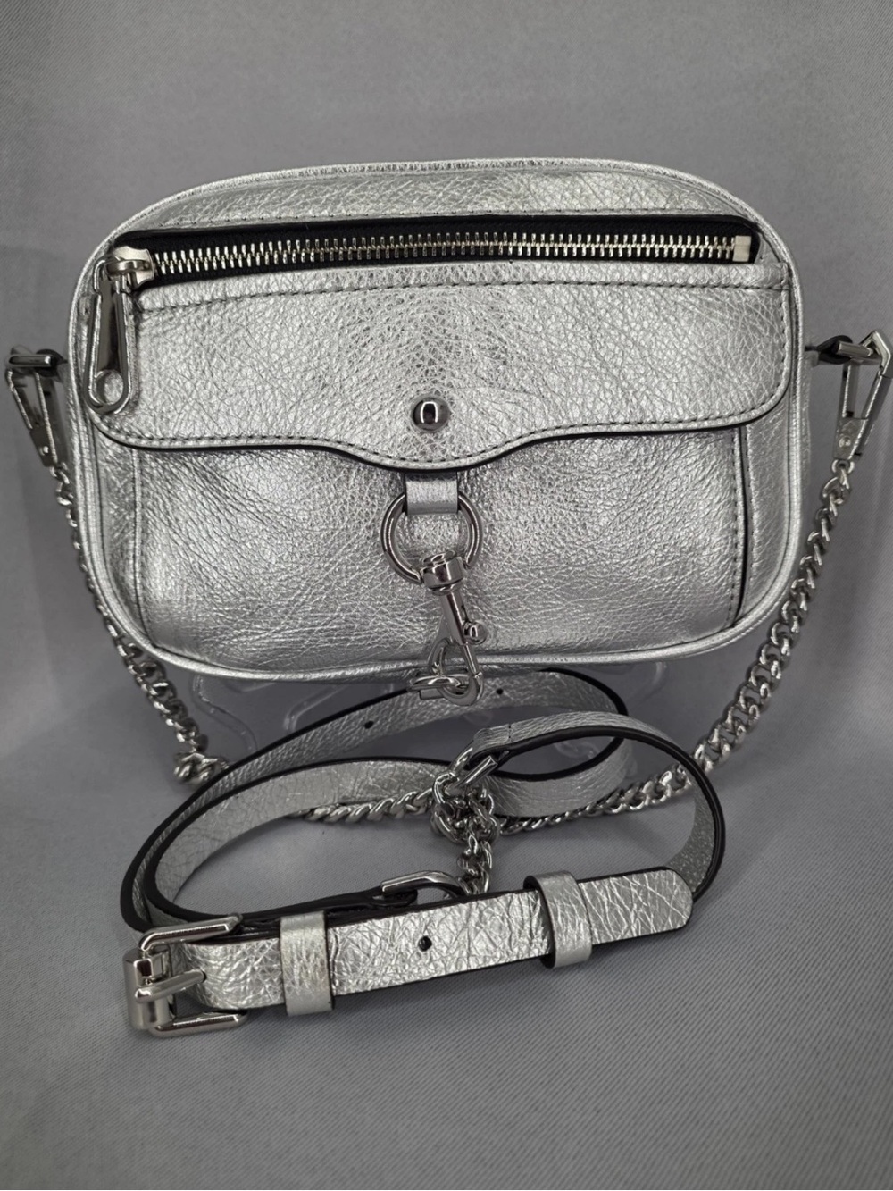 Rebecca Minkoff Metallic Silver Crossbody Bag